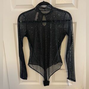 NWT Auden glitter mesh bodysuit rave goth fairy grunge whimsigoth